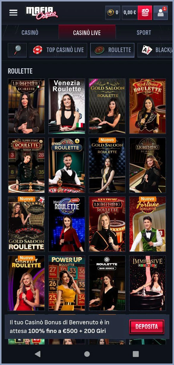 Esperienza di roulette online al casinò MafiaCasino